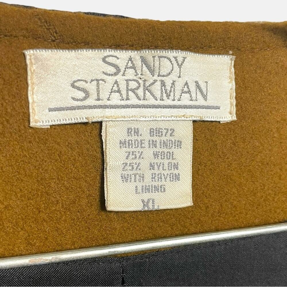 Sandy Starkman wool Patchwork Vest with carved Button Details wearable art XL - Picture 2 of 6